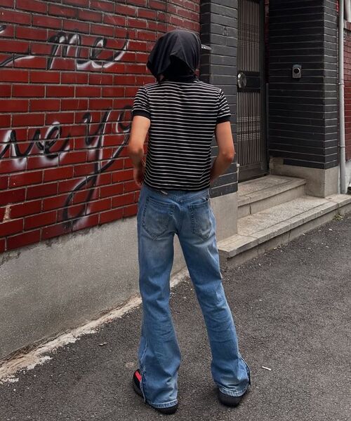 WESLEYHYUSTON（ウェズリーユーストン）の「Sleek zipper detail boots cut denim pants mid blue（デニムパンツ・メンズ・その他・SMALL/MEDIUM/LARGE）」の10枚目の写真