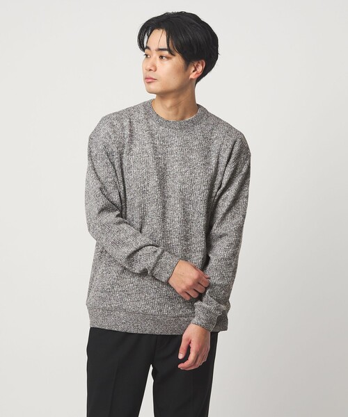 green label relaxing(グリーンレーベルリラクシング)の「メランジ ダブルフェイス クルーネック カットソー(Tシャツ/カットソー・メンズ・ブラック/ベージュ/ライトグレー・L/XL/M/S)」の2枚目の写真
