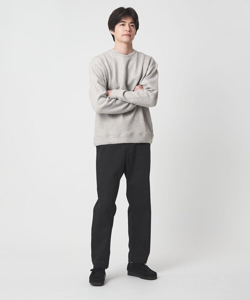 green label relaxing(グリーンレーベルリラクシング)の「メランジ ダブルフェイス クルーネック カットソー(Tシャツ/カットソー・メンズ・ブラック/ベージュ/ライトグレー・L/XL/M/S)」の6枚目の写真