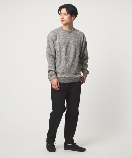 green label relaxing(グリーンレーベルリラクシング)の「メランジ ダブルフェイス クルーネック カットソー(Tシャツ/カットソー・メンズ・ブラック/ベージュ/ライトグレー・L/XL/M/S)」の7枚目の写真