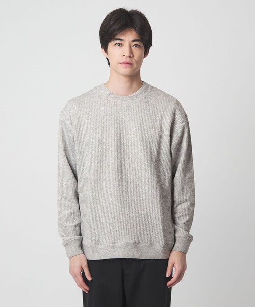 green label relaxing(グリーンレーベルリラクシング)の「メランジ ダブルフェイス クルーネック カットソー(Tシャツ/カットソー・メンズ・ブラック/ベージュ/ライトグレー・L/XL/M/S)」の9枚目の写真
