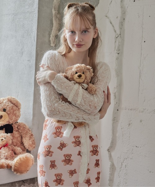 etre loin(エトルワン)の「Mohair crochet ribbon cardigan(カーディガン/ボレロ・レディース・ホワイト/ライトグレー/ピンク・M)」の7枚目の写真