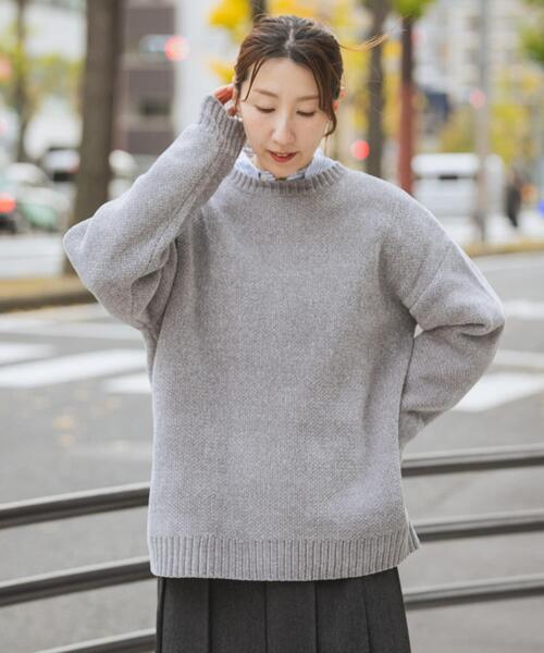 ITEMS URBANRESEARCH(アイテムズ アーバンリサーチ)の「真冬の正解 モール クルーネック ニット(ニット/セーター・メンズ・バーガンディー/グリーン/グレー/ブラック・MEDIUM/LARGE)」の20枚目の写真