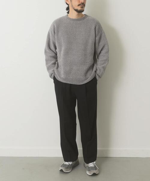 ITEMS URBANRESEARCH（アイテムズ アーバンリサーチ）の「真冬の正解 モール クルーネック ニット（ニット/セーター・メンズ・バーガンディー/グリーン/グレー/ブラック・MEDIUM/LARGE）」の7枚目の写真