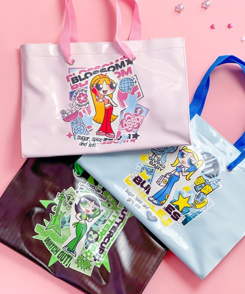 FLAPPER(フラッパー)の「FLAPPER フラッパー:パワーパフ ガールズ ショッパートート(トートバッグ・レディース・グリーン/ピンク/サックスブルー・FREE)」の9枚目の写真