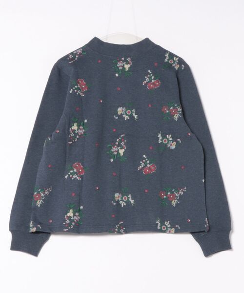 SUPER HAKKA(スーパーハッカ)の「裏毛裏起毛ドット&フラワー刺繍プルオーバー(Tシャツ/カットソー・レディース・杢グレー/ネイビー・FREE)」の3枚目の写真