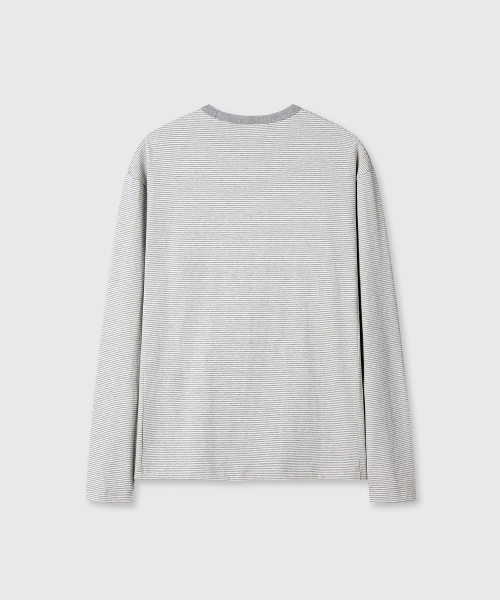 DIVEIN(ダイブイン)の「UNIFORM STRIPE LONG SLEEVE (MELANGE/GRAY)(Tシャツ/カットソー・メンズ・その他・0/1/2)」の2枚目の写真