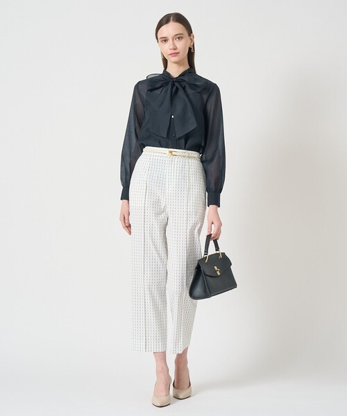 ANAYI（アナイ）の「【Eternal Line 2026】ドットジャガードテーパードパンツ（その他パンツ・レディース・ブラック/ホワイト・34/36/38）」の4枚目の写真