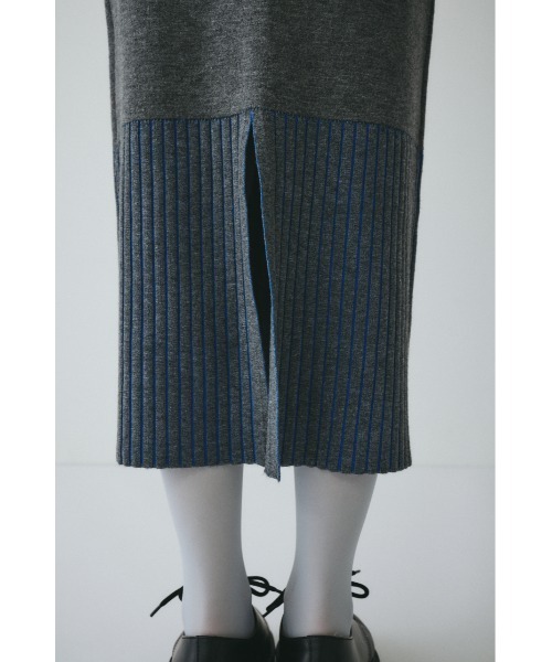 HeRIN.CYE(ヘリンドットサイ)の「Knit skirt ニットスカート(スカート・レディース・レッド/グレー・FREE)」の3枚目の写真
