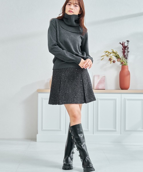 MISCH MASCH(ミッシュマッシュ)の「ZOZO限定 ネックウォーマー2wayニット(ニット/セーター・レディース・アイボリー/グレー・フリ-)」の21枚目の写真