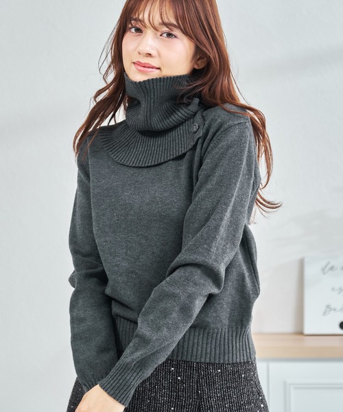 MISCH MASCH(ミッシュマッシュ)の「ZOZO限定 ネックウォーマー2wayニット(ニット/セーター・レディース・アイボリー/グレー・フリ-)」の17枚目の写真
