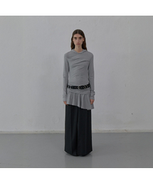 HOODED JERSEY DRESS (MELANGE GREY)