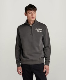 G-STAR | Painted Garment Dyed Graphic Skipper/ヴィンテージライクガーメントダイハーフジップスタンドカラースウェット(スウェット)