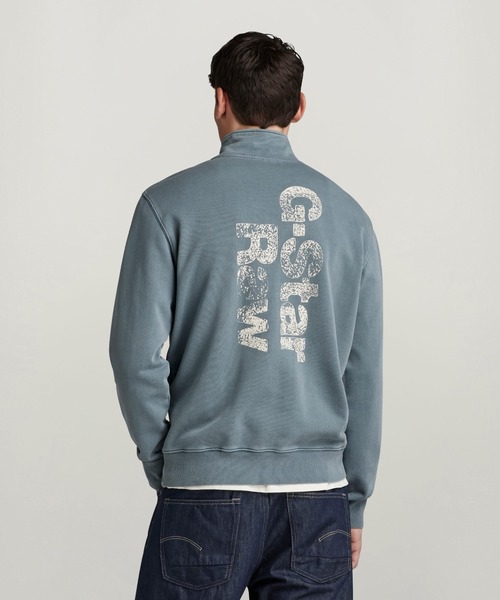 G-STAR（ジースター）の「Painted Garment Dyed Graphic Skipper/ヴィンテージライクガーメントダイハーフジップスタンドカラースウェット（スウェット・メンズ・グレー系その他/ブラック系その他・MEDIUM/SMALL/X-LARGE/LARGE）」の2枚目の写真