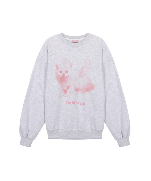 ITZAVIBE（イッザバイブ）の「CAT BLESS YOU MTM - LIGHT GRAY（スウェット・レディース・その他・LARGE/MEDIUM）」の2枚目の写真