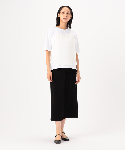 Gabardine K.T(ギャバジンケーティー)の「〔 +サイズ 〕 【ツインセット】コットン和紙シアー平織り シアージレ×ブラウス(シャツ/ブラウス・レディース・オフホワイト/ライトグレー・13号)」の5枚目の写真