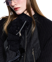 RSSC（アールエスエスシー）の「VELVET MIXED HAIRY KNIT HAND WARMER - BLACK（手袋）」