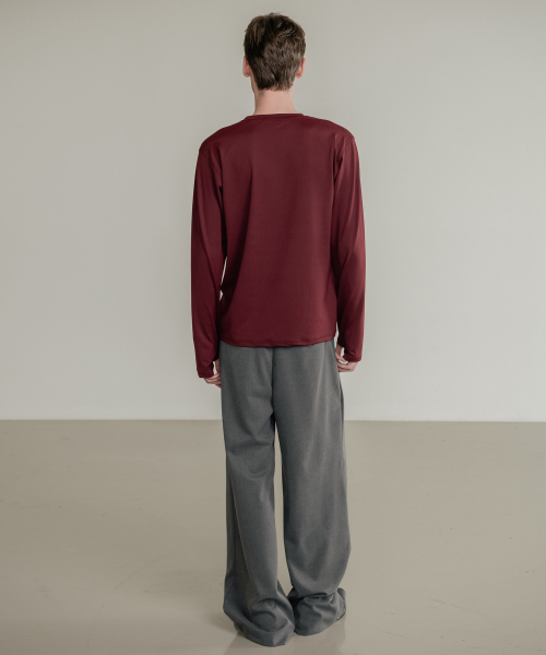 SSIN AND LEE（シンアンドリー）の「アクティブロングスリーブジャージトップバーガンディ（Tシャツ/カットソー・メンズ・その他・MEDIUM/LARGE）」の6枚目の写真