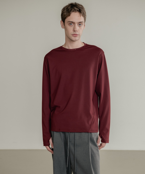 SSIN AND LEE（シンアンドリー）の「アクティブロングスリーブジャージトップバーガンディ（Tシャツ/カットソー・メンズ・その他・MEDIUM/LARGE）」の8枚目の写真