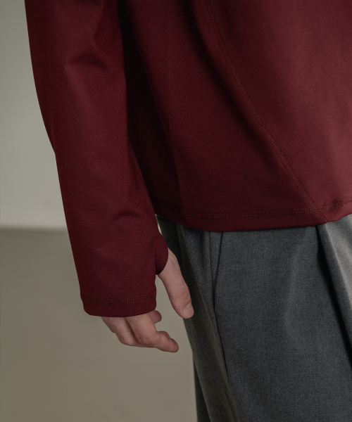 SSIN AND LEE（シンアンドリー）の「アクティブロングスリーブジャージトップバーガンディ（Tシャツ/カットソー・メンズ・その他・MEDIUM/LARGE）」の10枚目の写真