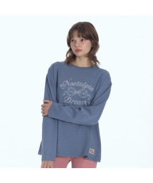 LOOP&LOOP（ループアンドループ）の「ノスタルジア コットン 長袖Tシャツ _イブニングブルー（Tシャツ/カットソー）」