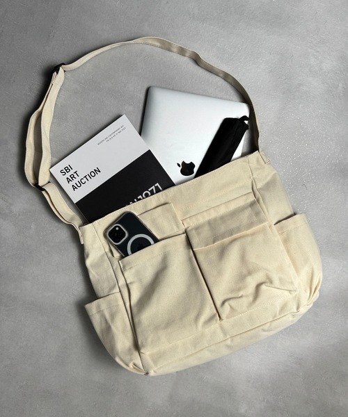 CALIFORNIA OUTFITTERS(カリフォルニア アウトフィッターズ)の「11D67-MZ マルチポケット キャンバス ショルダーバッグ(ショルダーバッグ・メンズ・オリーブ/ブラック/ホワイト・ONESIZE)」の21枚目の写真