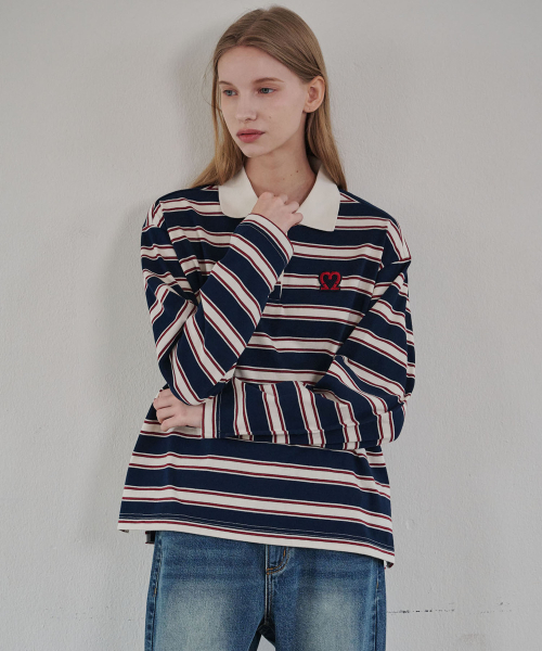MALOUPE(マロップ)の「5108 ストライプカラーTシャツ(ネイビー)(Tシャツ/カットソー・レディース・ネイビー・FREE)」の5枚目の写真