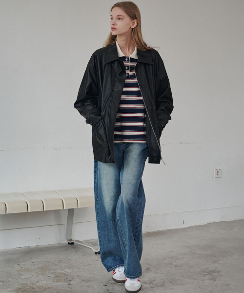 MALOUPE(マロップ)の「5108 ストライプカラーTシャツ(ネイビー)(Tシャツ/カットソー・レディース・ネイビー・FREE)」の8枚目の写真