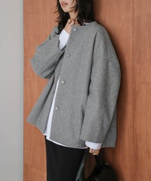 ノーカラージャケット（グレー/灰色系）ファッション通販 - ZOZOTOWN