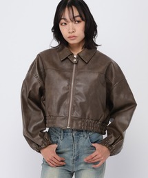 3.3 Field Trip （3.3フィールドトリップ）の「3.3 Field Trip／3wayフェイクレザーファー襟ショートジャケット（ブルゾン）」