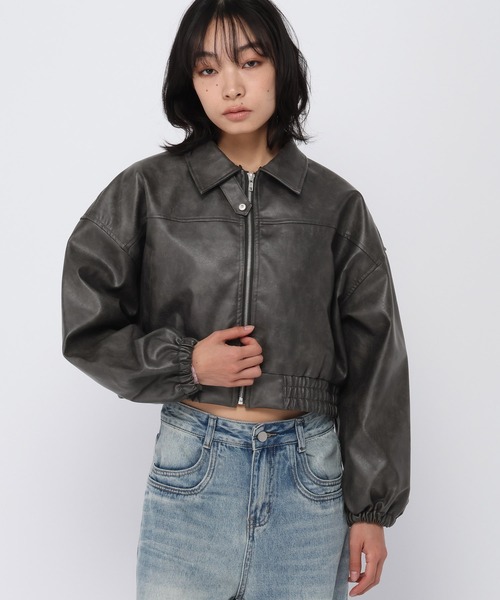 3.3 Field Trip （3.3フィールドトリップ）の「3.3 Field Trip／3wayフェイクレザーファー襟ショートジャケット（ブルゾン・レディース・ブラウン/ブラック・FREE）」の2枚目の写真