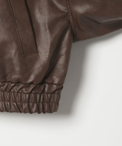 3.3 Field Trip （3.3フィールドトリップ）の「3.3 Field Trip／3wayフェイクレザーファー襟ショートジャケット（ブルゾン・レディース・ブラウン/ブラック・FREE）」の21枚目の写真