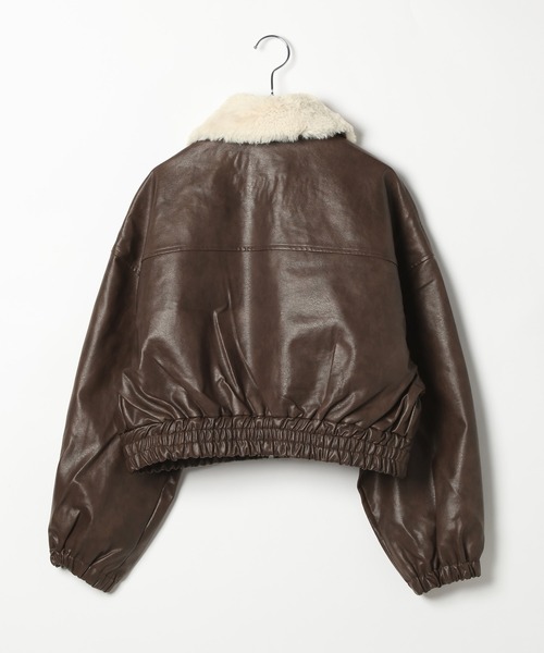 3.3 Field Trip （3.3フィールドトリップ）の「3.3 Field Trip／3wayフェイクレザーファー襟ショートジャケット（ブルゾン・レディース・ブラウン/ブラック・FREE）」の18枚目の写真