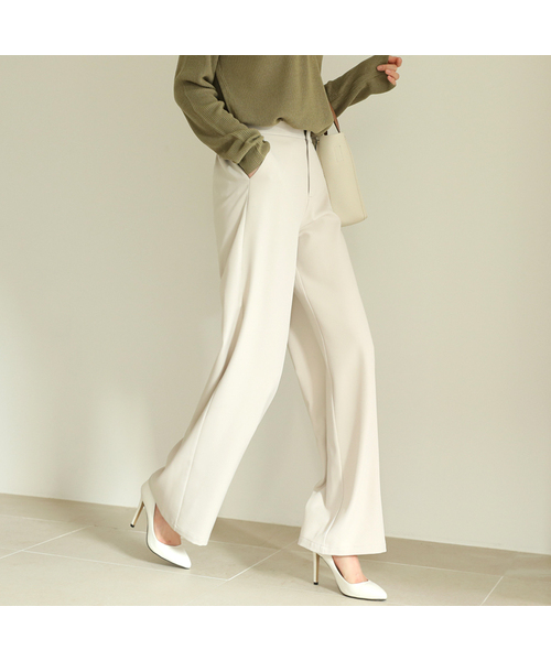 BBAEBBAE(ペッペ)の「リアバンディングワイドロングスラックス(スラックス・レディース・ブラック/オートミール・SMALL/MEDIUM/LARGE/X-LARGE)」の2枚目の写真