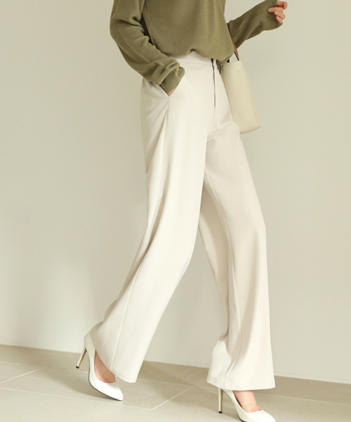 BBAEBBAE(ペッペ)の「リアバンディングワイドロングスラックス(スラックス・レディース・ブラック/オートミール・SMALL/MEDIUM/LARGE/X-LARGE)」の3枚目の写真