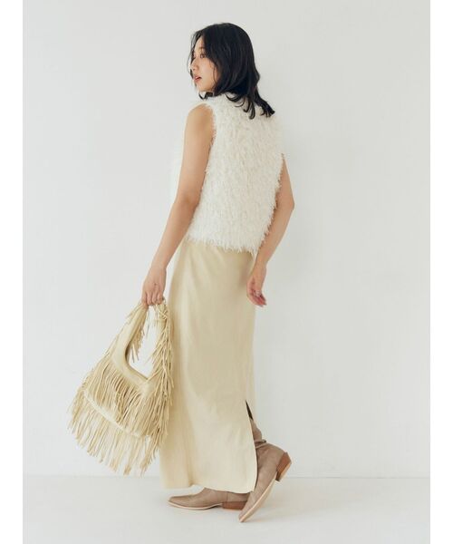 Ungrid（アングリッド）の「フリンジハンドバッグ（ハンドバッグ・レディース・ベージュ/イエロー・FREE）」の4枚目の写真