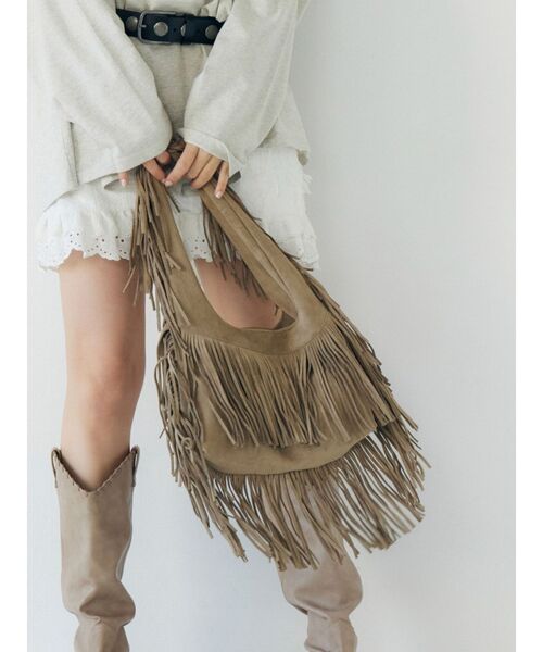 Ungrid（アングリッド）の「フリンジハンドバッグ（ハンドバッグ・レディース・ベージュ/イエロー・FREE）」の5枚目の写真