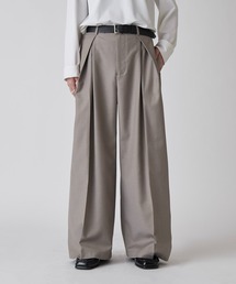 Lui's | 【Neucon】CROSS TUCK CENTER PRESS WIDE SLACKS  / クロスタックセンタープレスワイドスラックス / セットアップ対応(スラックス)