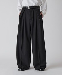 Lui's | 【Neucon】CROSS TUCK CENTER PRESS WIDE SLACKS / クロスタックセンタープレスワイドスラックス / セットアップ対応(スラックス)