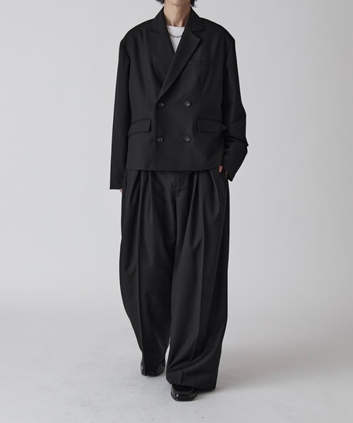 Neucon】CROSS TUCK CENTER PRESS WIDE SLACKS / クロスタックセンター Neucon】CROSS TUCK CENTER PRESS WIDE SLACKS / クロスタックセンター