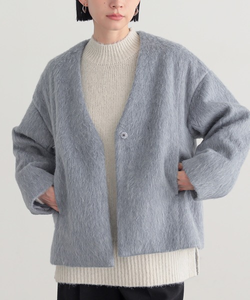 for/c（フォーシー）の「シャギーVネックブルゾン【サスティナブル