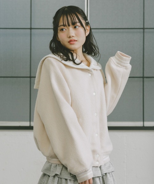 repipi armario（レピピ アルマリオ）の「【girly line】セーラースタジャン（その他アウター・キッズ・グレー系その他/ホワイト系その他・MEDIUM/SMALL/LARGE）」の7枚目の写真