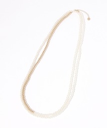 niko and... | バイカラーパール調ロングネックレス(ネックレス)