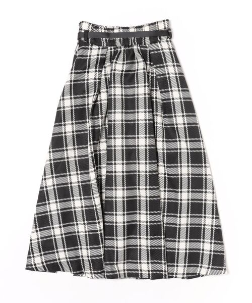 SWINGLE（スウィングル）の「リボンベルト付きチェックフレアスカート（スカート・レディース・ホワイト系その他6/ブラック系その他5・SMALL/MEDIUM）」の9枚目の写真