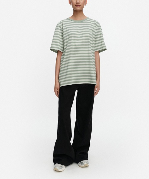 marimekko(マリメッコ)の「【kioski】 Tasaraita Unikko / t-shirt(Tシャツ/カットソー・レディース・ライトグリーン・SMALL/MEDIUM/LARGE/X-LARGE/X-SMALL)」の1枚目の写真