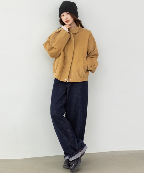 DAY CLOSET(デイ クローゼット)の「【2WAYロールアップ】バックタグワンポイント ビビッド カラー ステッチ ストレート デニムパンツ レディース(デニムパンツ・レディース・インディゴブルー・M/L/S)」の11枚目の写真