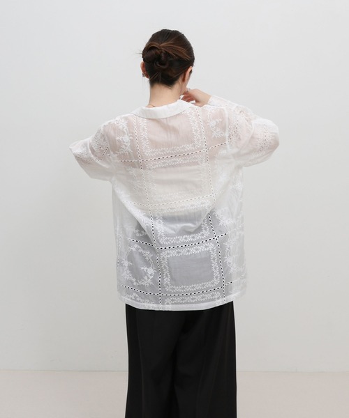 select MOCA（セレクトモカ）の「パッチワークエンブロイダリーシャツジャケット【セットアップ可】（シャツ/ブラウス・レディース・ホワイト/ブラック・FREE）」の20枚目の写真