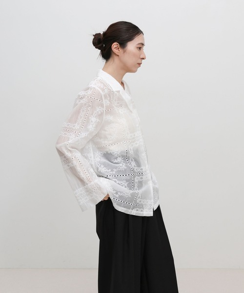 select MOCA（セレクトモカ）の「パッチワークエンブロイダリーシャツジャケット【セットアップ可】（シャツ/ブラウス・レディース・ホワイト/ブラック・FREE）」の16枚目の写真