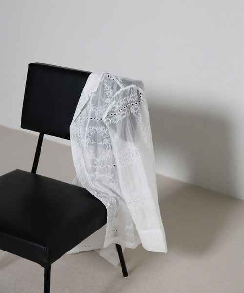 select MOCA（セレクトモカ）の「パッチワークエンブロイダリーシャツジャケット【セットアップ可】（シャツ/ブラウス・レディース・ホワイト/ブラック・FREE）」の22枚目の写真