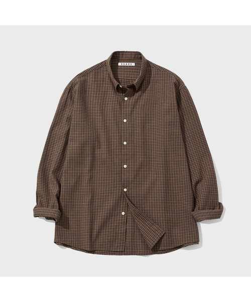 SUARE(スアレ)の「ダンブチェックシャツ - 5カラー(シャツ/ブラウス・レディース・アッシュブラウン/ベージュ/クリアブラウン/ネイビー/サファリグリーン・LARGE/MEDIUM/X-LARGE)」の2枚目の写真